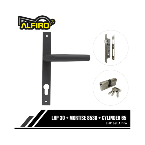 ALFIRO Kunci Pintu SET - Alfiro SILINDER komplit handle pintu set gagang pintu - Silver Mix Black