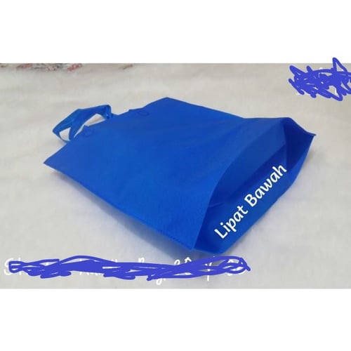 ISI 12 Lembar Tas Bahan Lipat Bawah 35x33 - Tote Bag Spunbound - Goodie Bag Spunbond Tenteng