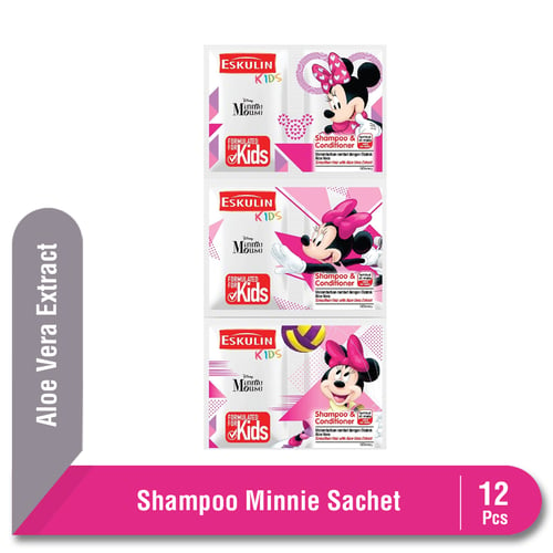 Eskulin Kids Shampoo & Conditioner Minnie Sachet 12 Pcs