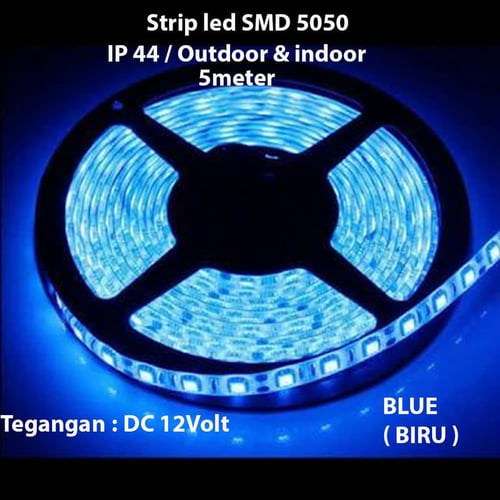 LED Strip SMD biru blue DC 12V IP44 5 meter