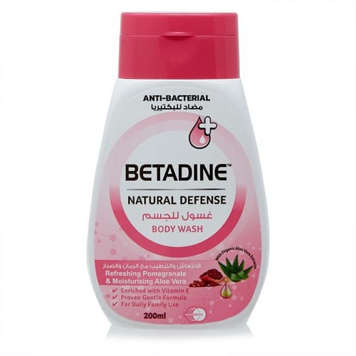 BETADINE Natural Defense Refreshing Pomegranate & Moisturising Aloe Vera Body Wash 200ml