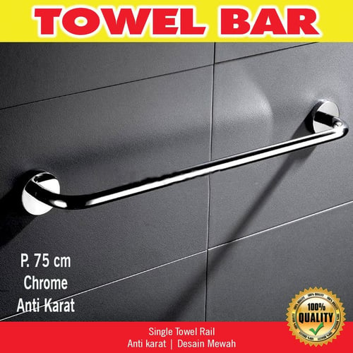 Gantungan handuk towel bar single towel rail kamar mandi