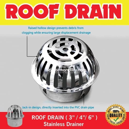 Saringan Pembuangan Air Floor Drain Roof Strainer atap rumah dak 4 inch