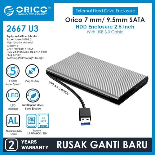 ORICO HDD Enclosure Aluminium 2.5 inch USB3.0 - 2667U3