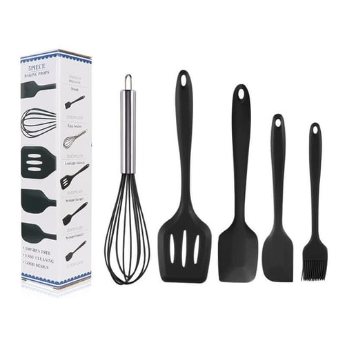 SET Silicone Kitchen Utensil Spatula Cooking BPA 5 in 1