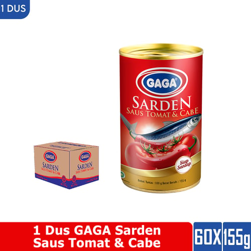 GAGA Sarden Saus Tomat & Cabe 155Gr (CTN)