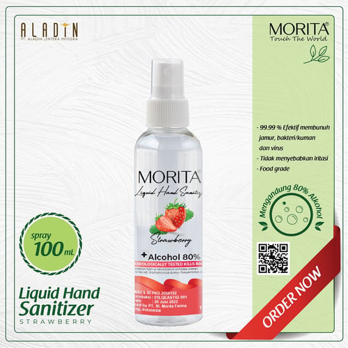 Morita Hand Sanitizer Liquid  Strawberry 100 ml (Spray)