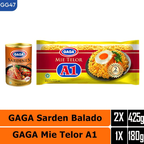 GAGA Sarden Balado 425g dan GAGA Mie Telor Kuning A1 (GG47)