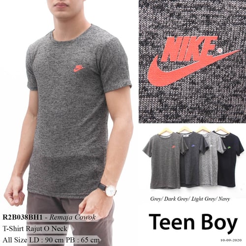 DeMode Teen Boy T-shirt O neck rajut print Nike