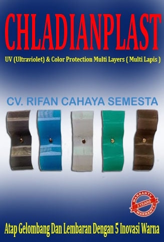 Chladianplast (2,1 M) Atap Transparan / Atap Polycarbonate Corrugated