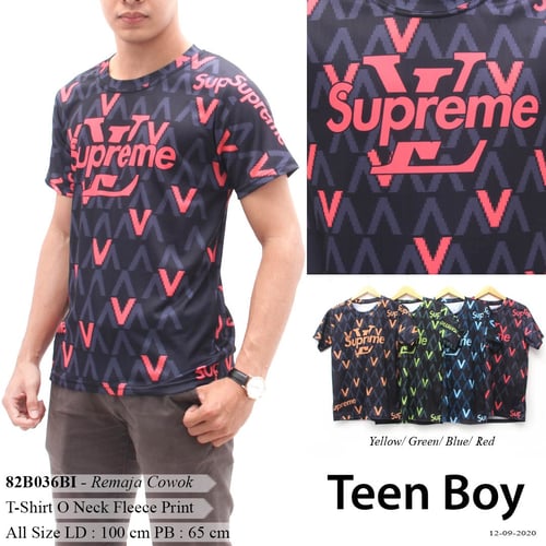 DeMode Teen Boy T-shirt O neck Fleece fullprint Supreme