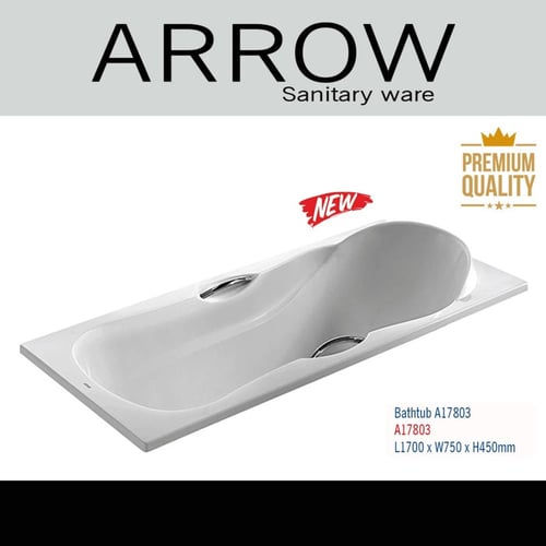 Arrow Bathtub Long with hand grip 1700 cm acrylic