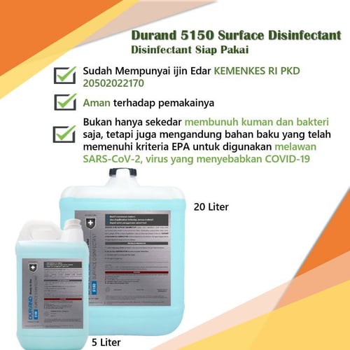 Durand Disinfectant / Disinfektan 5L 20L