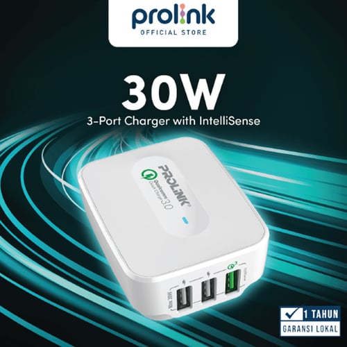 Charger Travel PROLINK PTC32501 30W 3-Port USB Wall Charger