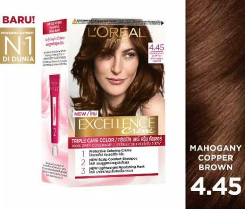 LOREAL Excellence Hair Color Creme 4.45 Mahogany Copper Brown