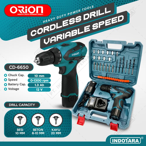 Mesin Bor Baterai Tangan / Cordless Drill Battery Orion CD6650