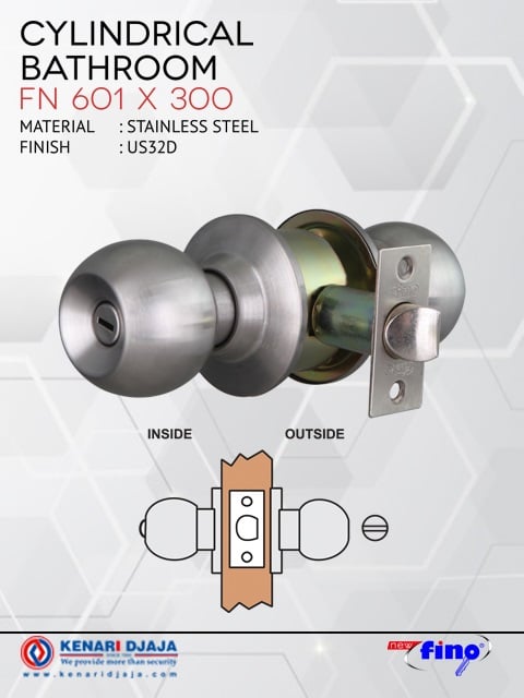 FINO Kunci Pintu Cylindrical WC - C 601 X 300 US32D