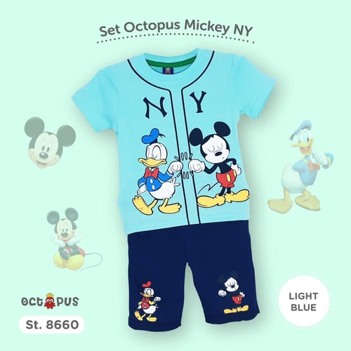Grosir Setelan Octopus Kids Baju Anak Laki Mickey NY Sz 1-3