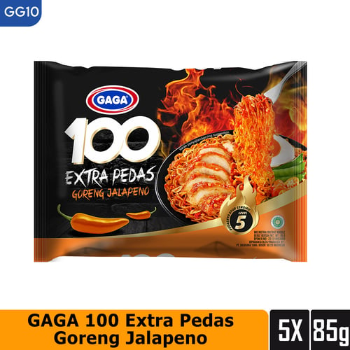 GAGA 100 Extra Pedas Goreng Jalapeno 85g 5 pcs (GG10)