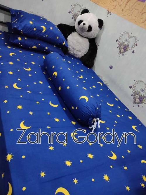 Seprai KATUN JEPANG Bulan Bintang BIRU UK.180x200 (KING)