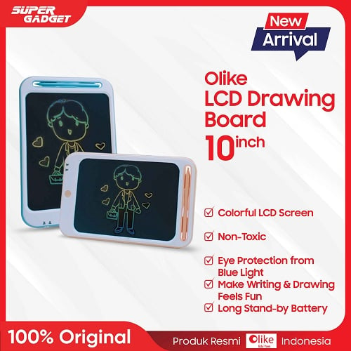 Olike LCD Drawing Board Papan Gambar10 Inch Blue - Original