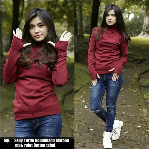Sweater Rajut Selly Turtle Round Hand CHY 0118