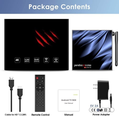 ANDROID TV BOX PENDOO X11 PRO RAM 4G ROM 64G ANDROID 10