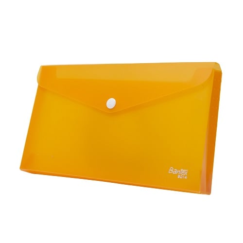 BANTEX Poly Wallet for Cheque 2 Divider Orange 8014 12