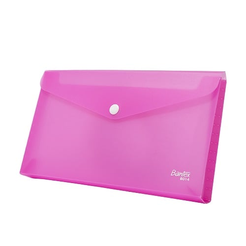 BANTEX Poly Wallet for Cheque 2 Divider Pink 8014 19
