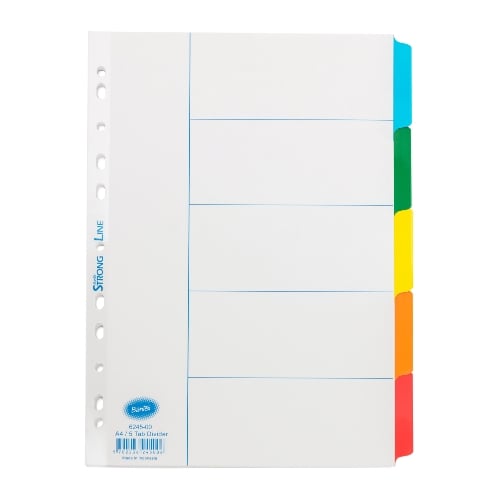 BANTEX Strongline Divider A4 5 Pages Plain Tabs 6245 00
