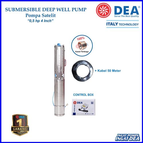 Pompa Satelit DEA 0.5 HP 4 Inc (Submersible Pump) - Stainless Steel