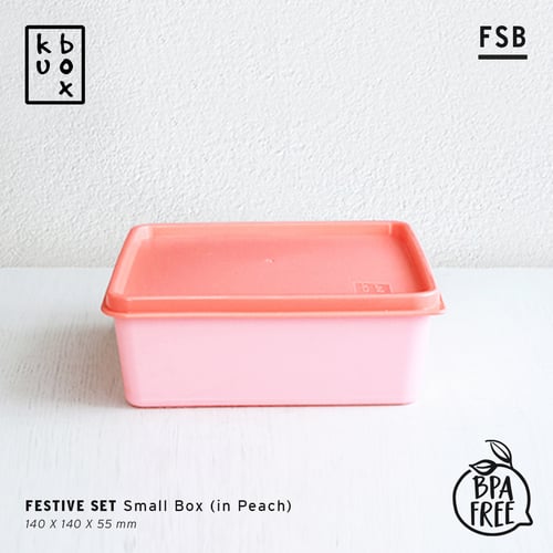 KUBOX Lunch Box Tempat Kotak Makan Plastik Bekal - Kotak Makan Plastik Ukuran 700 ml Tebal Anti Bocor Warna Peach