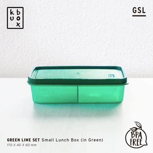 KUBOX Lunch Box Tempat Kotak Makan Plastik Bekal - Ukuran 330 ml Tebal Anti Bocor Warna Hijau