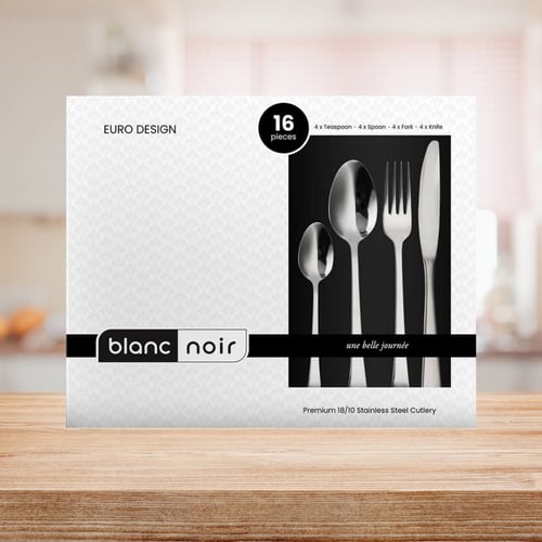 Sendok Garpu Pisau Alat Makan Blanc Noir 16 pcs Cutlery Set - Premium