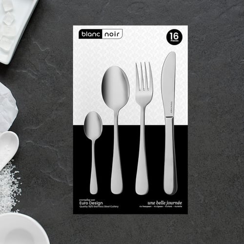 Sendok Garpu Pisau Alat Makan Blanc Noir 16 pcs Cutlery Set - Exclusive