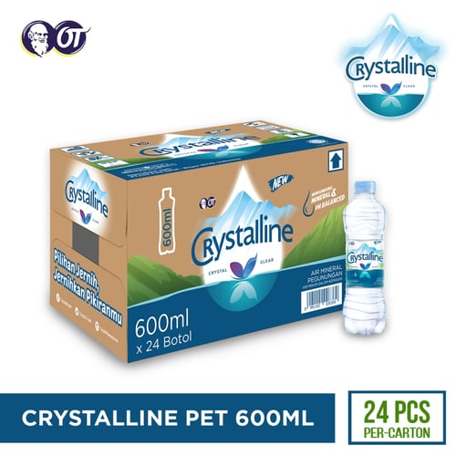 Crystalline Mineral Water 600ml - 1 Karton Isi 24 Pcs