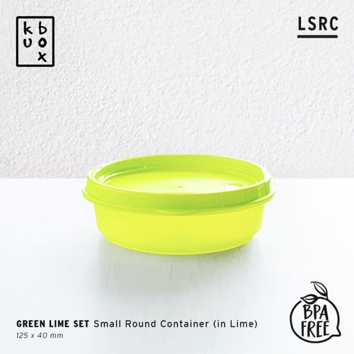 KUBOX Lunch Box Tempat Kotak Makan Plastik Bekal - Bulat Ukuran 200 ml Tebal Anti Bocor Warna Lime