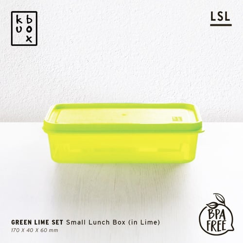 KUBOX Lunch Box Tempat Kotak Makan Plastik Bekal - Ukuran 330 ml Tebal Anti Bocor Warna Lime