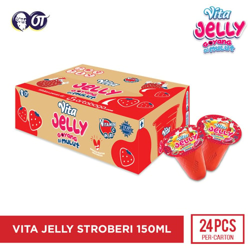 Vita Jelly Drink - Stroberi 150ml - 1 Karton Isi 24 Pcs