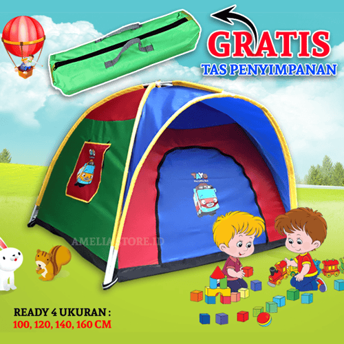 Tenda Anak  ukuran 160 x 160 CM / Tenda Camping Anak / Tenda Anak Karakter / Tenda Lipat / tenda mainan anak / tenda anak murah / tenda 4 Orang / tenda 6 Orang