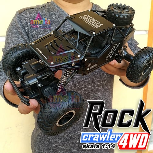 Remote Kontrol ROCK CRAWLER SKALA 1/14 BESAR 4WD / 4x4 Off-Road 2.4ghz Climbing Car Series - RC Offroad / RC Drift / RC Rock Crawler Besar / Mainan Anak Laki-Laki / RC Monster / RC Rally Car - HITAM