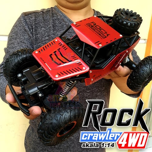Remote Kontrol ROCK CRAWLER SKALA 1/14 BESAR 4WD / 4x4 Off-Road 2.4ghz Climbing Car Series - RC Offroad / RC Drift / RC Rock Crawler Besar / Mainan Anak Laki-Laki / RC Monster / RC Rally Car - MERAH