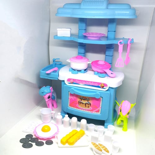 Mainan Happy Kitchen Set / Dapur Mini / Mainan Peralatan Dapur / Masak-masakan / Mainan Masak Masakan dapur dapuran / Mainan Anak Perempuan / Mainan Edukasi / Mainan Kitchen Set / Mainan Edukatif - BIRU