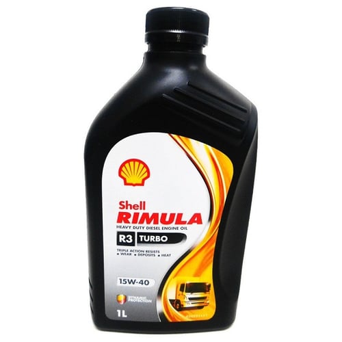 Shell Rimula R3 Turbo 15W-40 Original - Pelumas Oli Mesin Mobil Diesel / Oli Genset / Oli Industri 1 Liter