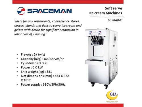 Spaceman SOFT SERVE ICE CREAM MACHINE 2 Flavor + twist