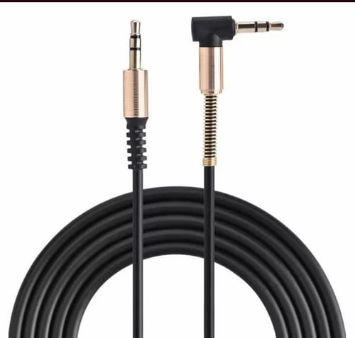 Kabel AUX Audio Extender Jack 3.5mm Male to Male HiFi Bentuk L 1M