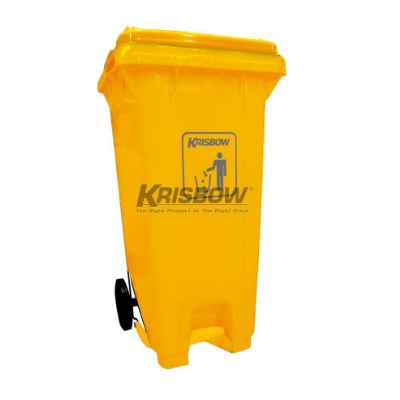 Tempat Sampah Dust Bin Yellow 120L Pedal & Yellow Lid Krisbow KW1801273