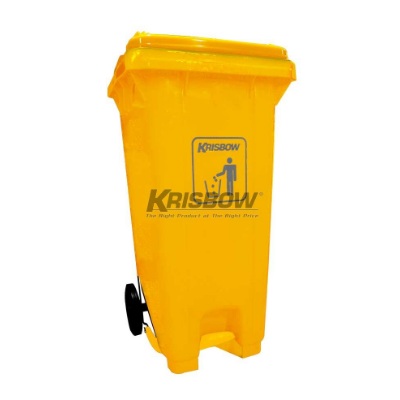 Tempat Sampah Dust Bin Yellow 240L Pedal & Yellow Lid Krisbow KW1801278