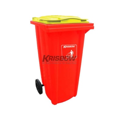 Tempat Sampah Dust Bin Neo Red 120L With Yellow Lid Krisbow 10082096