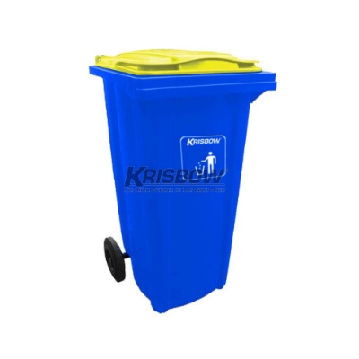 Tempat Sampah Dust Bin Neo Blue 120L With Yellow Lid Krisbow 10082097